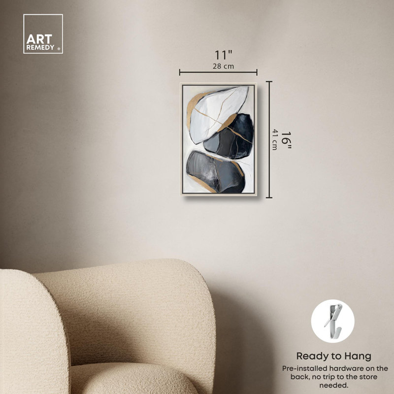 Earth's Treasures II par Art Remedy, Cadre flottant, H 16 po x l 11 po, Noir