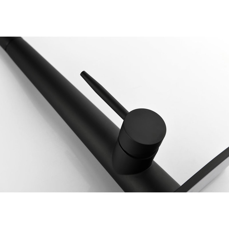 Robinet d'évier de cuisine à poignée simple rétractable en acier inoxydable, teinte noir mat, buse à grande arche rotative à 360 °, trois formes de débit d'eau, jet, contrôle simple de la température et du débit, rouille