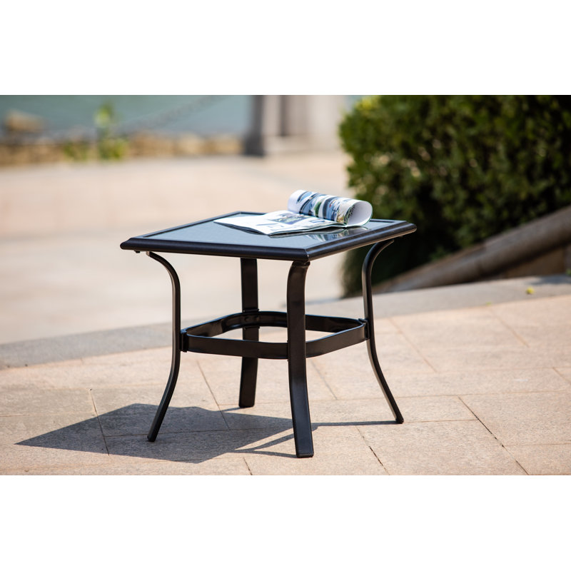 Square Metal Outdoor Side Table , 20.09'' in. W 20.09'' in. D