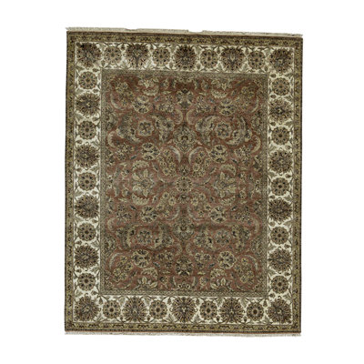 Wool Oriental Area Rug in Olive/Rust/Ivory