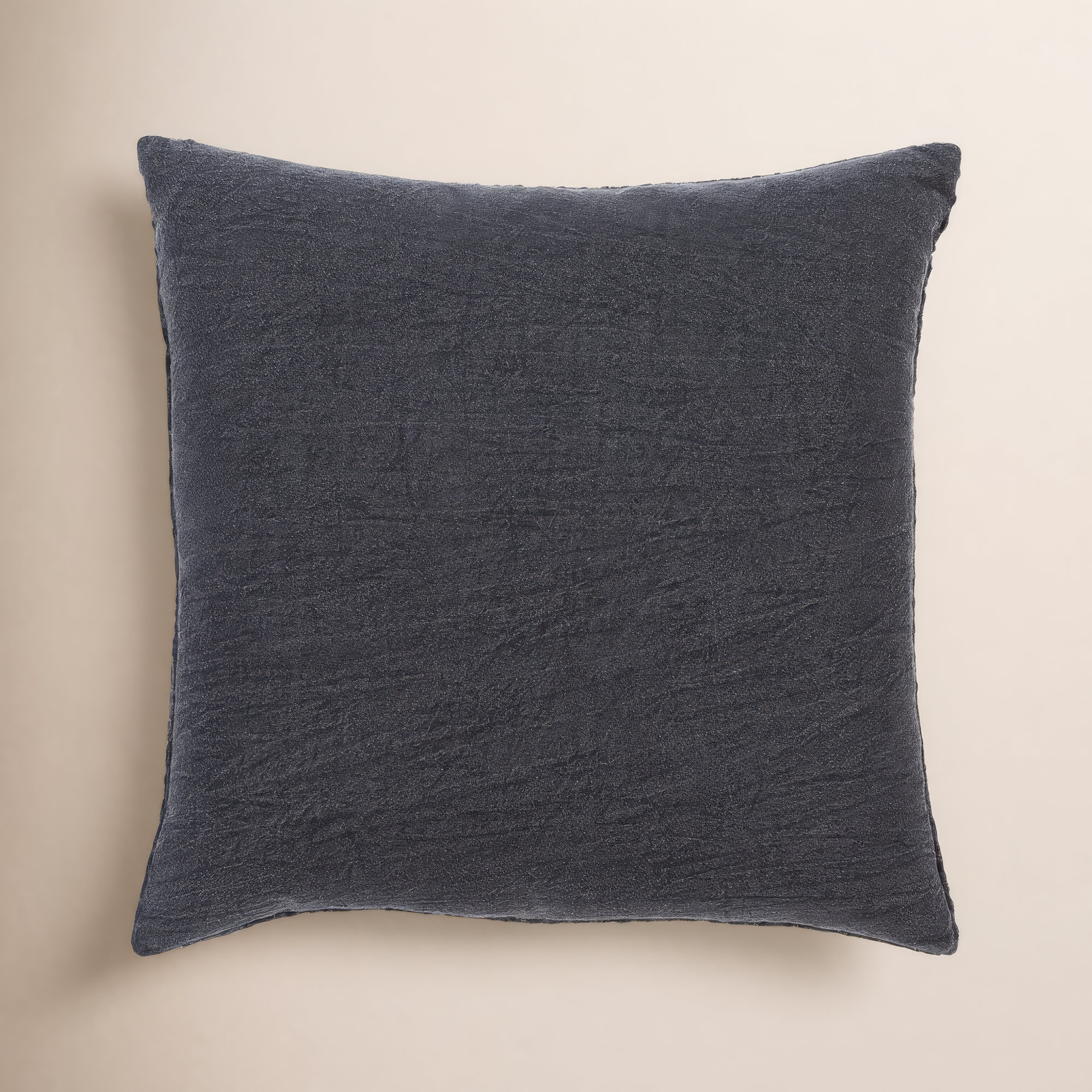 Kappa Geometric Cotton Throw Pillow, Black, 22" x 22", Polyester/Polyfil