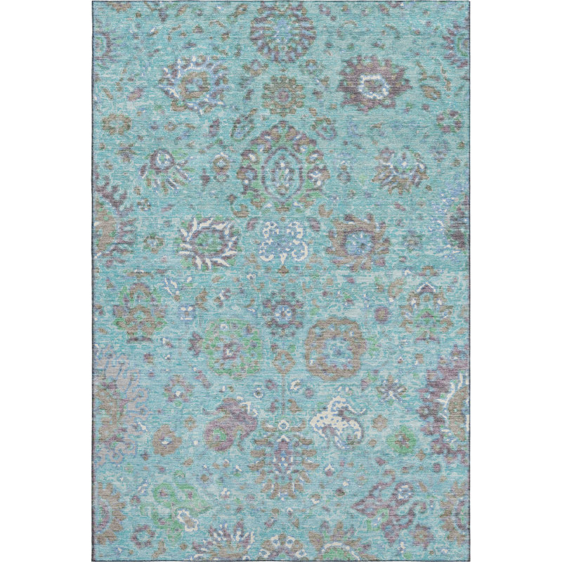 Premium Machine Washable Ariel Global Rug, Rectangle 5' x 7'6"