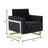Lincoln Modern Velvet Accent Armchair – Upholstered Lounge Chair with Gold Metal Frame, Mid Century Style for Living Room or Bedroom-1968049762