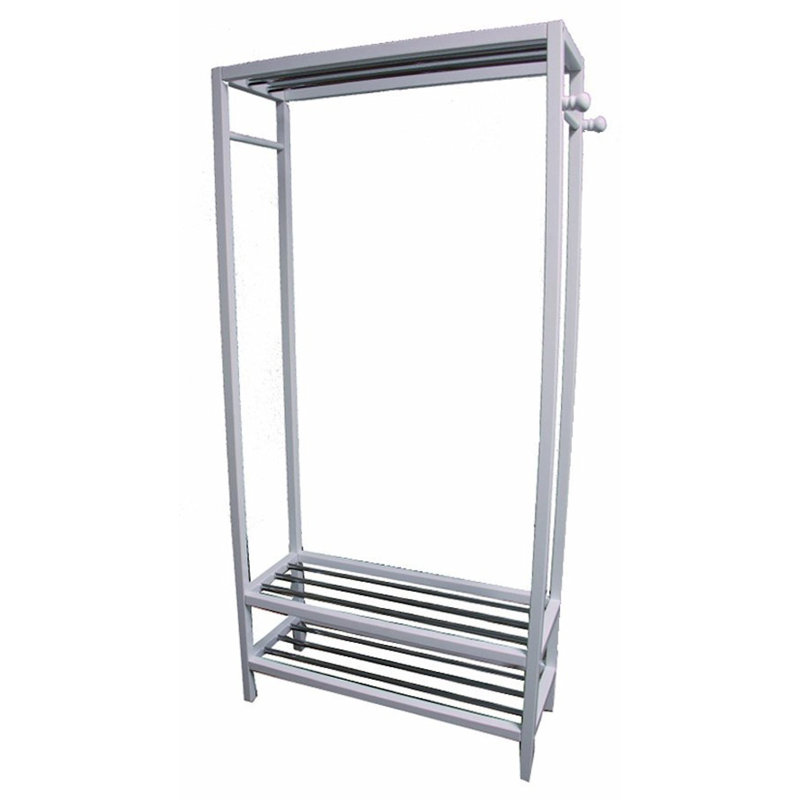 Portant à vêtements en bois Nickell, Blanc