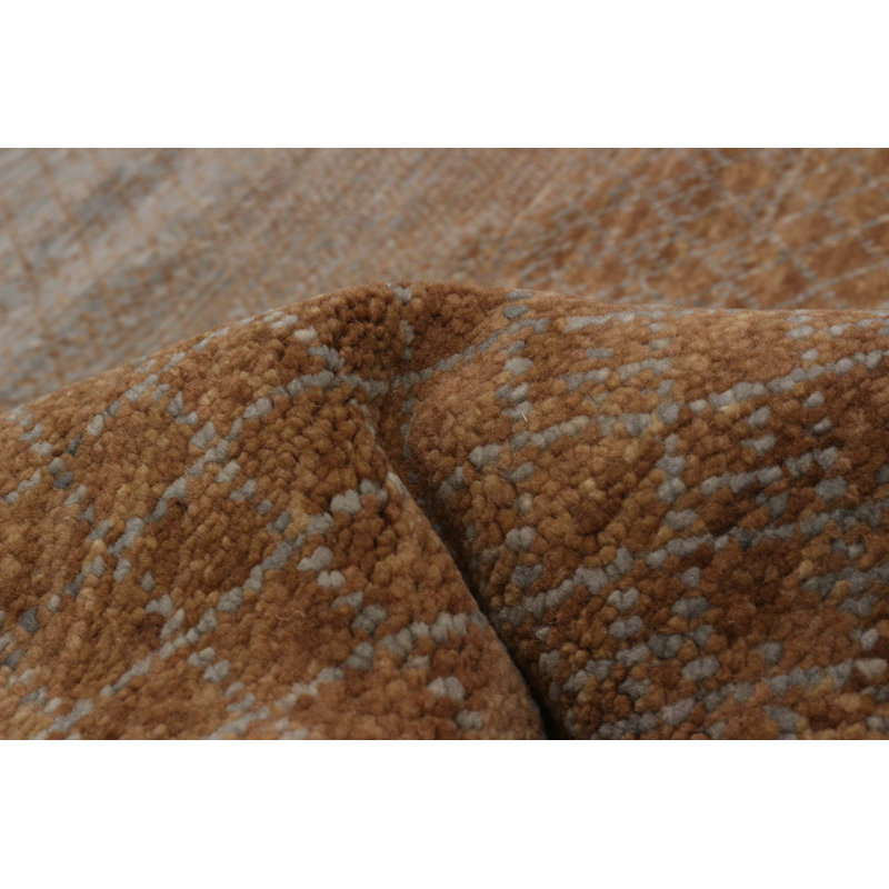 Tapis brun en soie ombre 10 pi x 14 pi 1 po