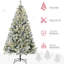 Arbre de Noël de 6 pi avec des feuilles et une base en acier robuste, 607 branches en plastique stables et festives, option élégante