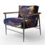 Chaise avec accoudoirs abstraite et abstraite mauve à motif abstrait Geode Mauve II-108610568