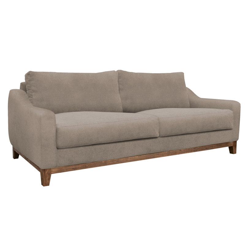 Disheka Wooden Frame & Base, Sofa, 38.5" H x 88.25" W x 35" D, Beige Polyester Blend