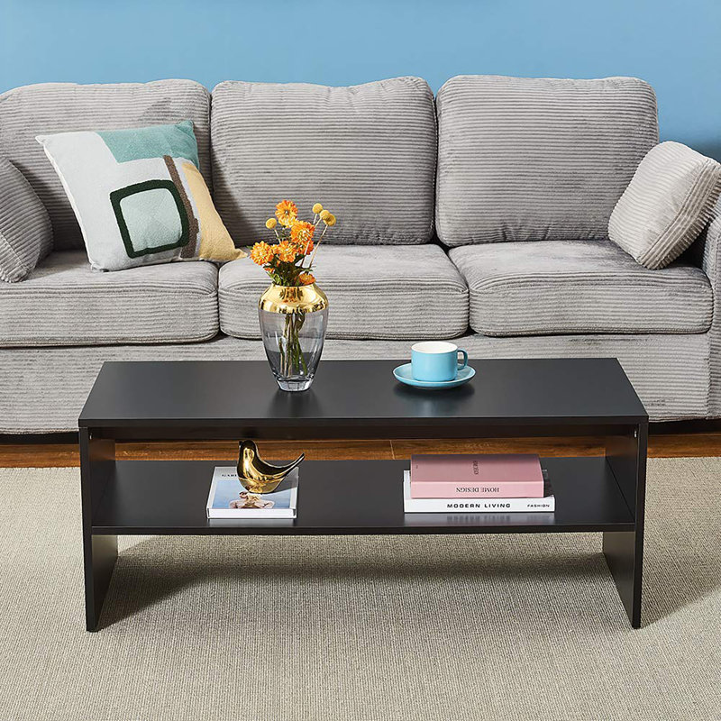 Coffee Table with Storage, Black