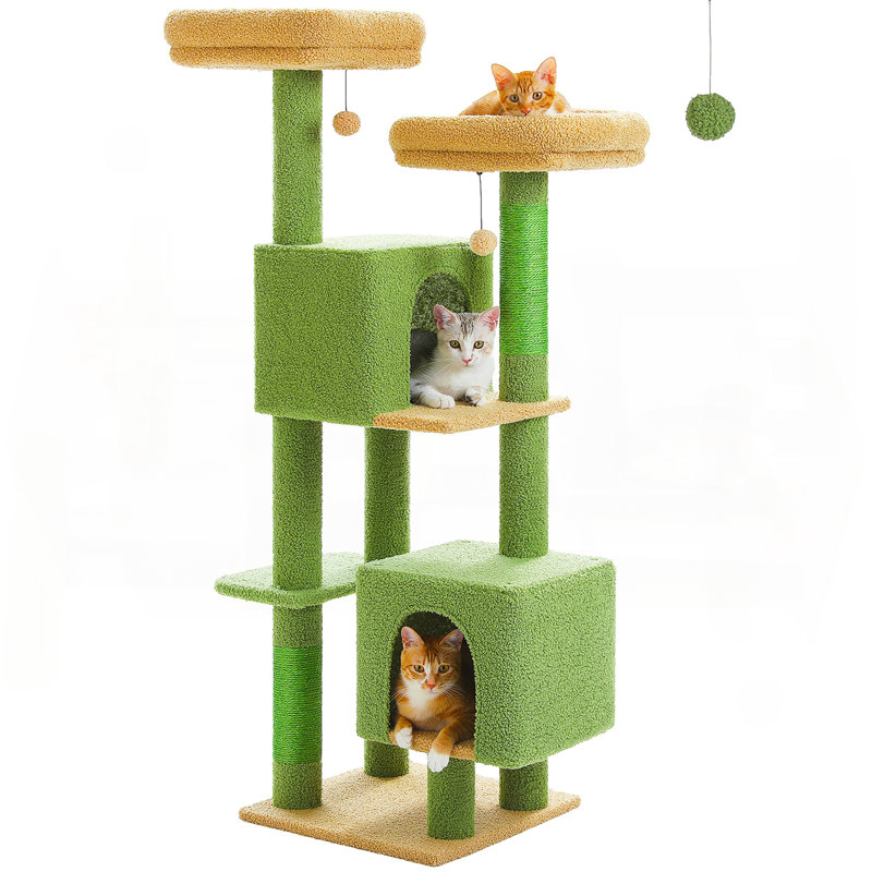 Arbre à chat Flower 52,4 "pour chats d'intérieur, Vert