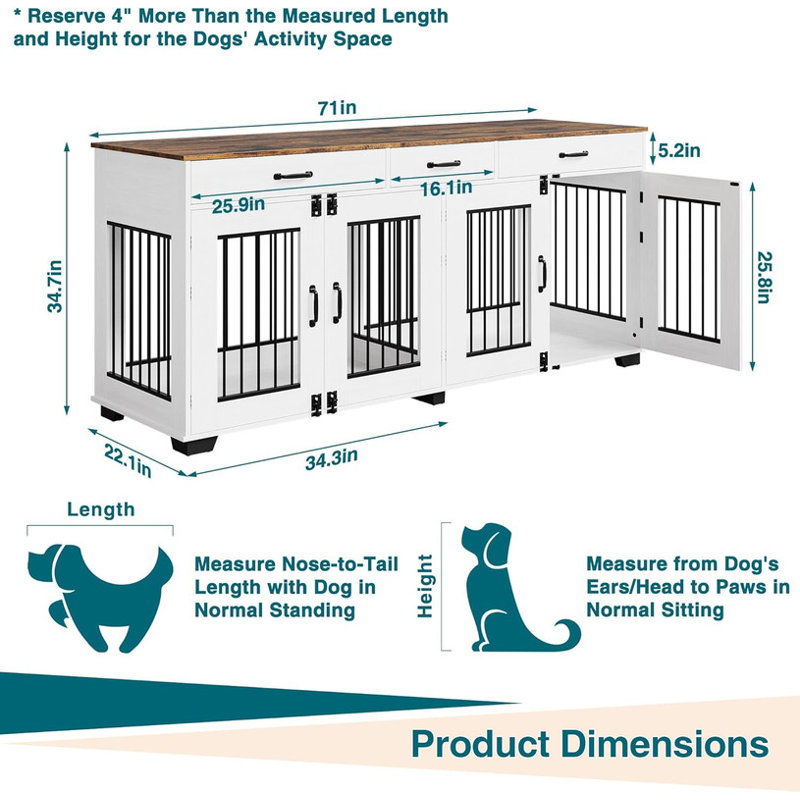Medium Density Fiberboard (MDF) Furniture Style Crate with 4 Doors