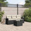 Ensemble de canapé de jardin Vidaxl PE rotin noir, acier thermolaqué moyen