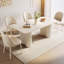 Ensemble de table de salle à manger rectangulaire blanc crème 62,99 po avec 4 chaises pour la cuisine, le bar et le salon Pearlena-11131620-11131616
