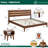 2-Pcs Bedroom Set Callisto – Solid Wood Platform Bed Frame & Matching Nightstand. Mid-Century Modern Farmhouse. 800 lbs Capacity. No Box Spring Needed-1556730011-1556730012