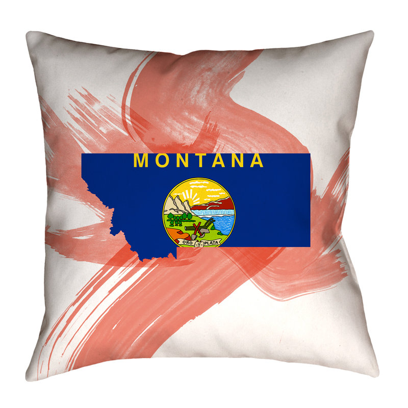 Coussin de coussin décoratif à double face en faux lin montana de coussins central drive, 18 po x 18 po, Rouge / Bleu / Jaune
