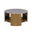Table basse ronde avec tablette, table de salon