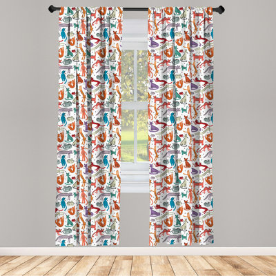 Cats Semi-Sheer Rod Pocket Sliding Panel