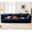 Élégant chenille confortable bleu, canapé modulaire avec housse convertible et 2 coussins pour le salon en forme de L-1236853463