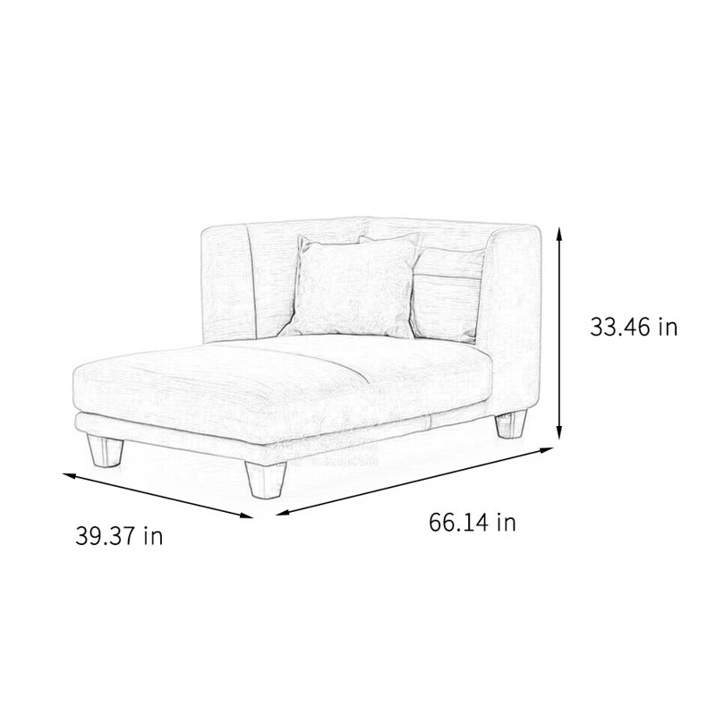Chaise longue de loisir simple, confortable et moderne, Orienté à droite