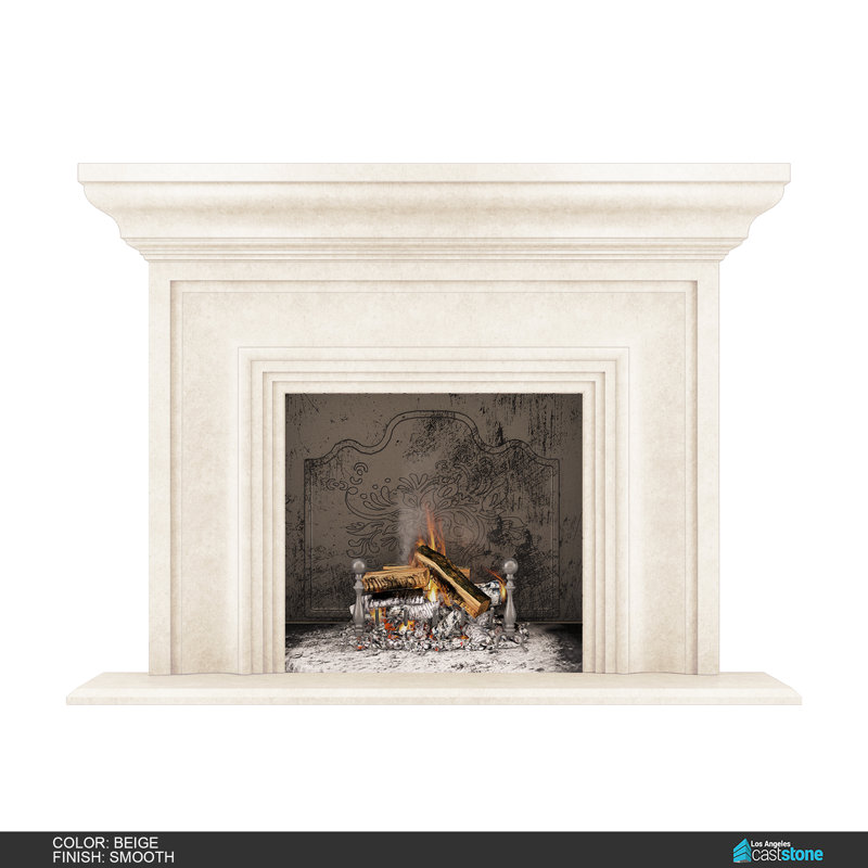 Pourtour de cheminée Grand Verona, Beige lisse