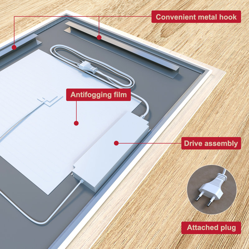 Beierlein Flat Wall Mirror, 100cm x 80cm