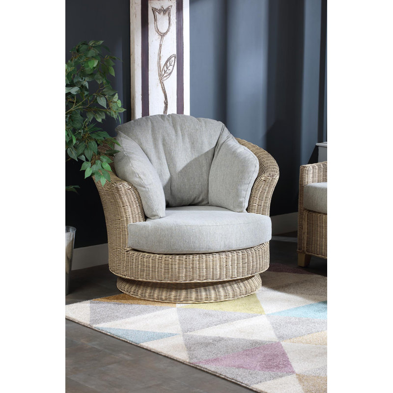 June Wicker Swivel Armchair