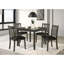 Ensemble de salle à manger 5 pièces contemporain avec table en bois anthracite et chaises en similicuir noir, parfait pour les cuisines et les salles à manger modernes., Ensemble de table de salle à manger