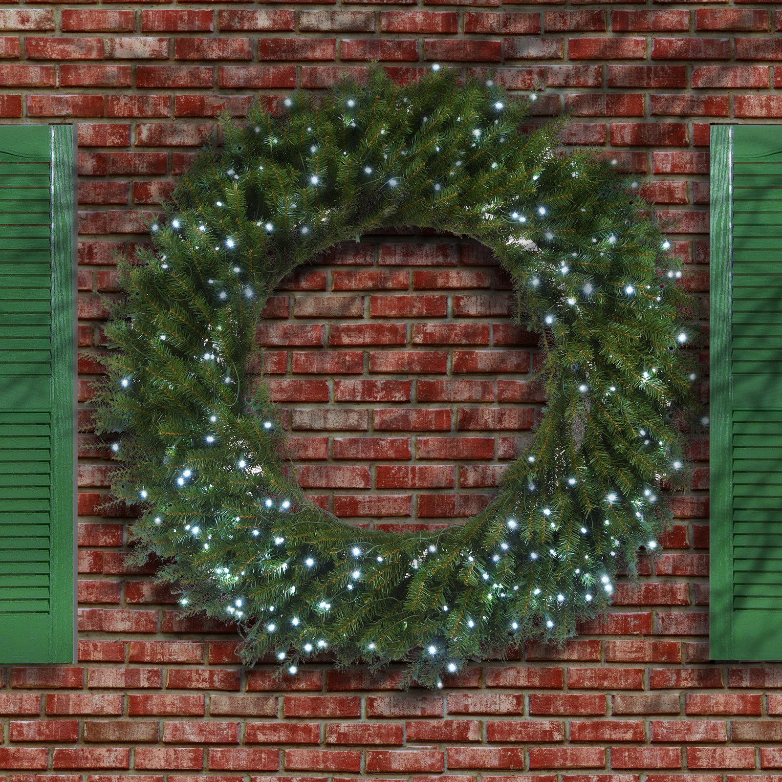 Fir Pre-Lit Wreath, 4" H x 48" W x 48" D