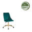 Chaise de bureau rembourrée en velours avec base dorée Torrance-1871370079