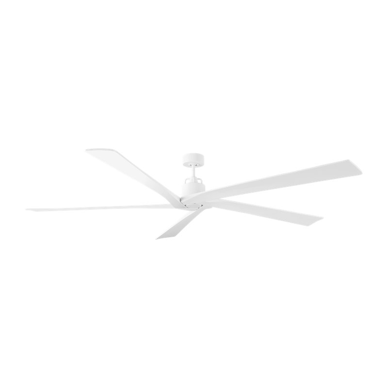 Wilfrido Indoor Ceiling Fan with Threaded Downrod, Matte White blades and Handheld Remote, Matte White