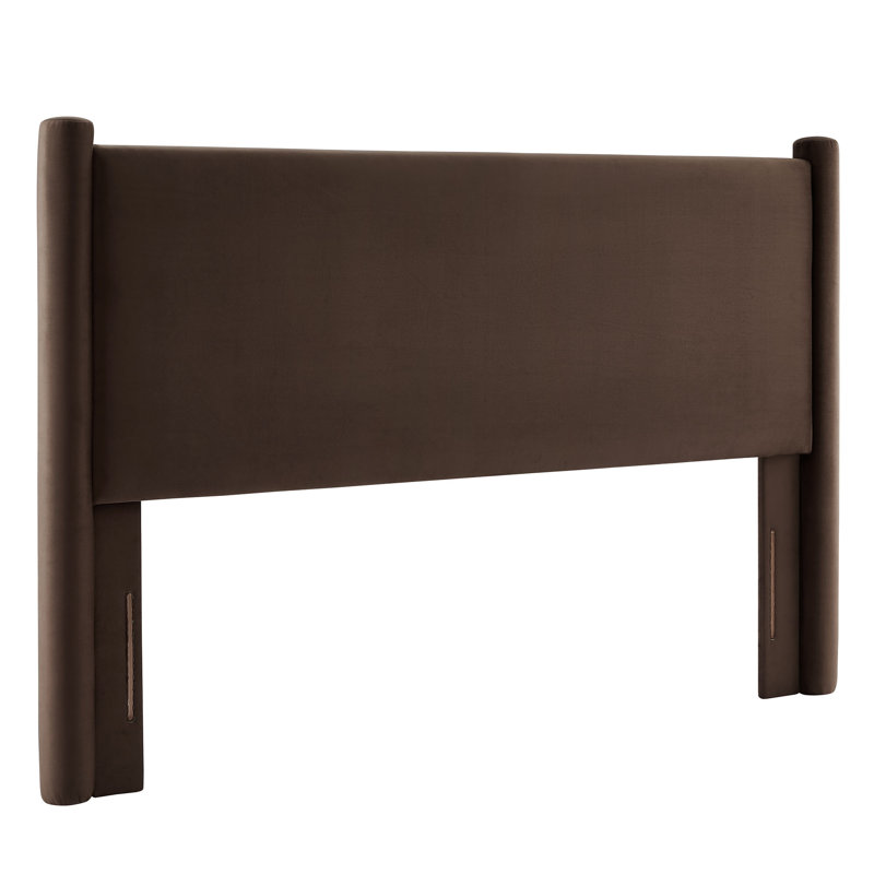 Rael Performance Velvet Headboard, Chocolate Brown, King