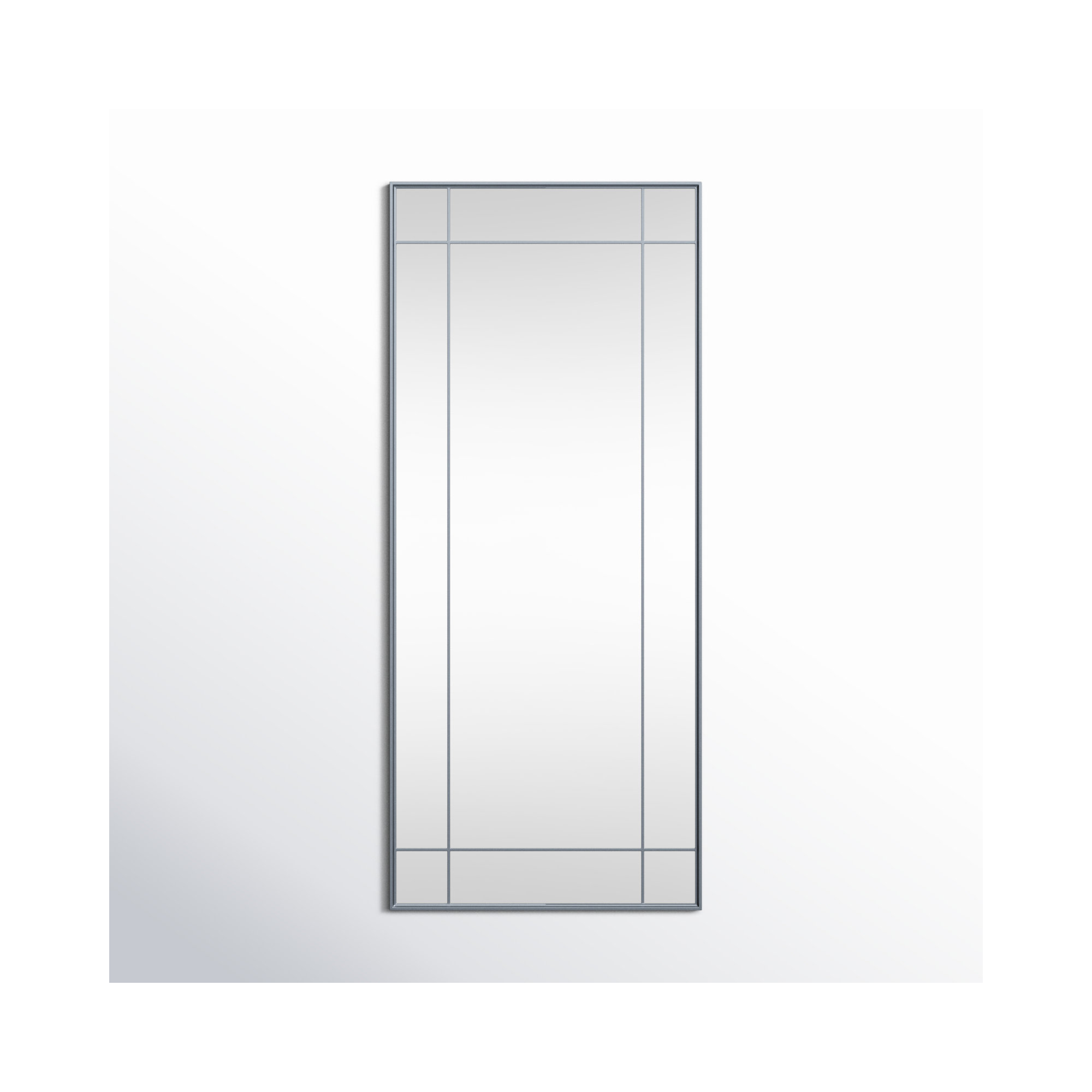 Chancey Iron Rectangle Wall Mirror, 70"H x 30"W, Silver