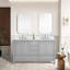 Meuble-lavabo 60 po, meuble-lavabo à cadre en bois massif, comptoir autoportant avec double cuve gris-1424377919