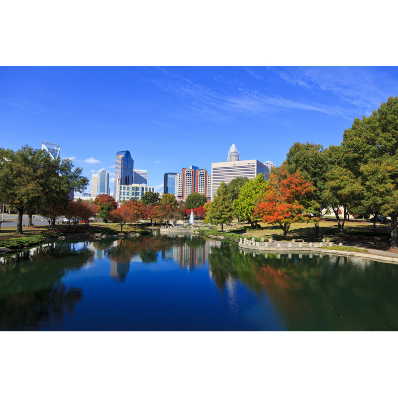 Charlotte Skyline by JillLang - Wrapped Canvas Print, 30cm H x 46cm W
