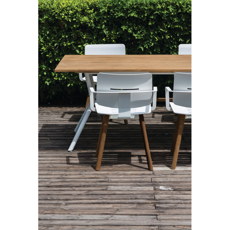 Reef Rectangular Dining Table, White, 29.13" H x 70.88" W x 39.38" D, Brown