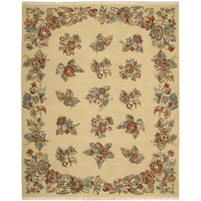 Tapis doré clair en laine tissé à la main Zinvor