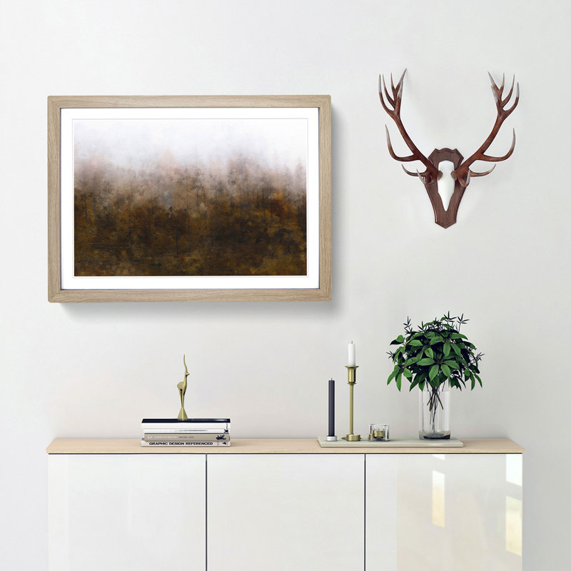 Lappach Forest in Italy - Picture Frame Painting Print, 62cm H x 87cm W x 2cm D, Oak Framed