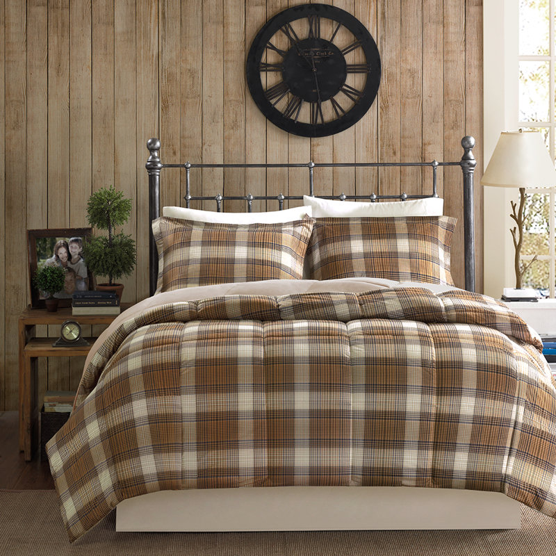 Woolrich Lumberjack Classic Quilting Soft and Cozy Solid Reverse Down Alternative Comforter Set, Full / Queen