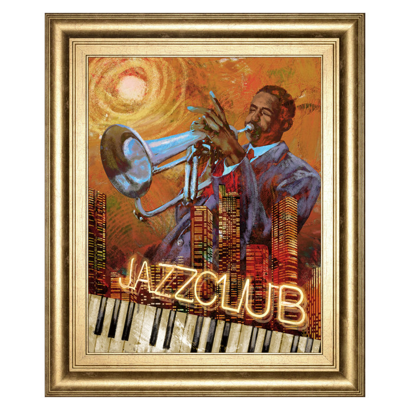 Art mural Jazz Club - 22 po x 26 po - Cadre doré