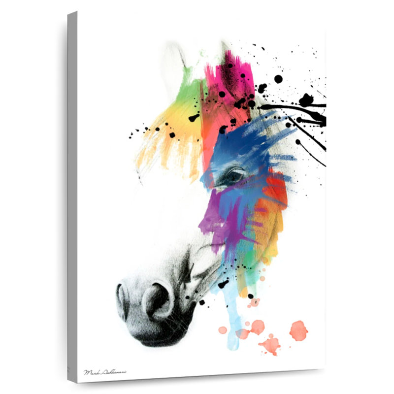 Portrait de cheval Brampt abstrait, H 39 po x l 26 po