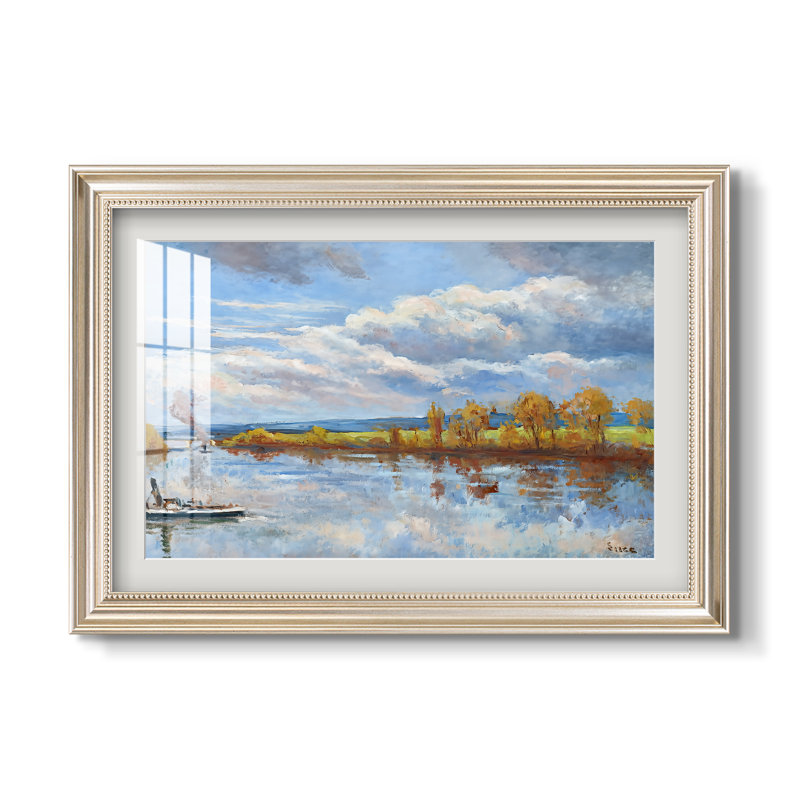 Les berges de la Seine, 1893 - Maximilien Luce - Estampe encadrée sur mesure, 16 po x 22 po, Étain satiné