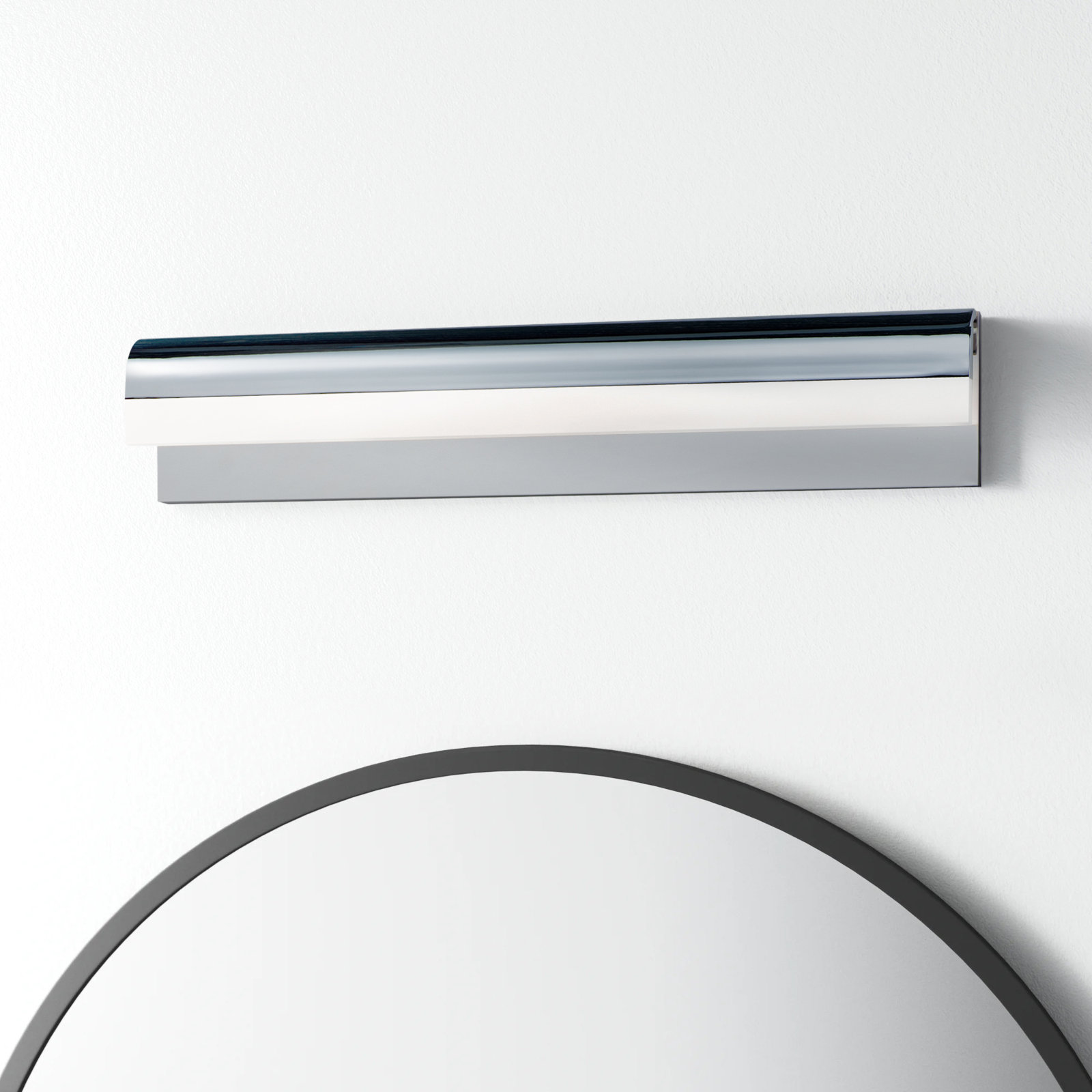 Pelham Single Frosted Dimmable LED Bath Bar, Polished Chrome