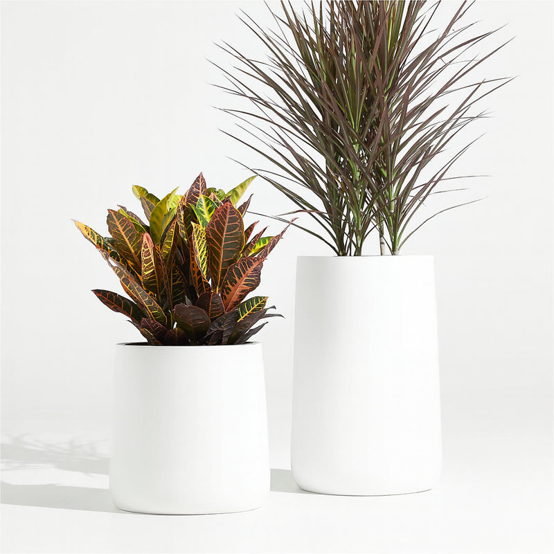 Pot à fleurs Kico, H 23 po x l 15 po x P 15 po, Blanc Santorini