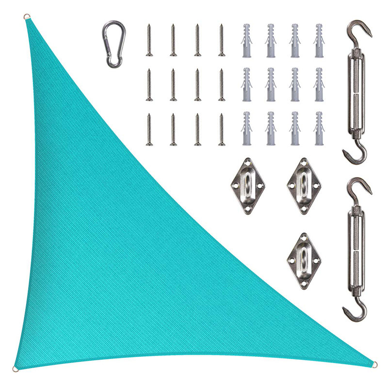 Voile d'ombrage avec quincaillerie Amgo, 16 pi x 22 pi, Turquoise