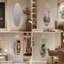 Miroir ovale sans cadre 65 po x 21 po avec fixation murale sans perceuse