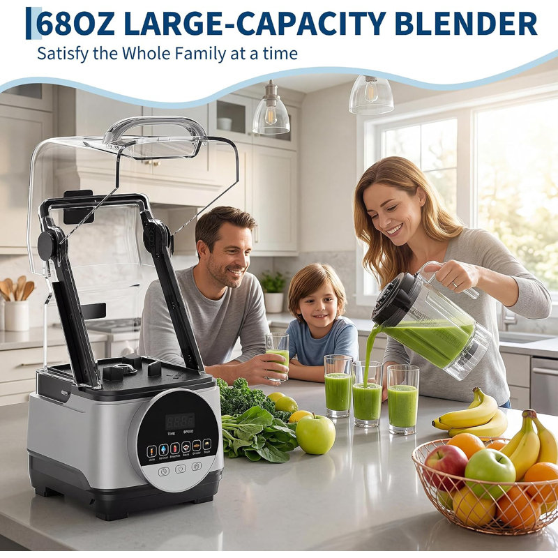 Mélangeur commercial 2200W, pot grande capacité 68 oz