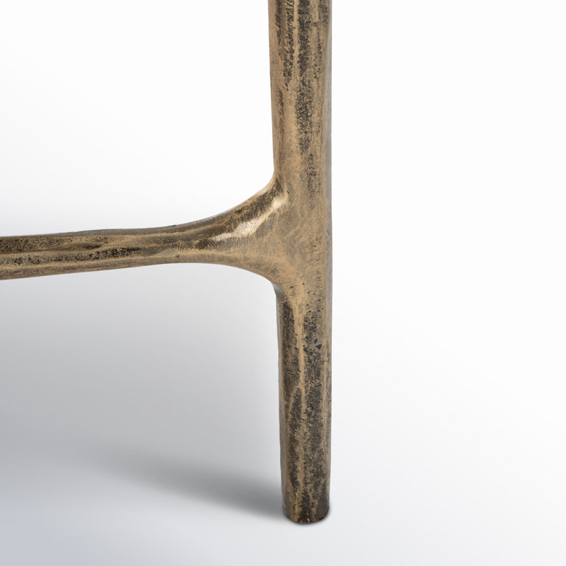 Evelynn Single Coffee Table, Brass, Clear