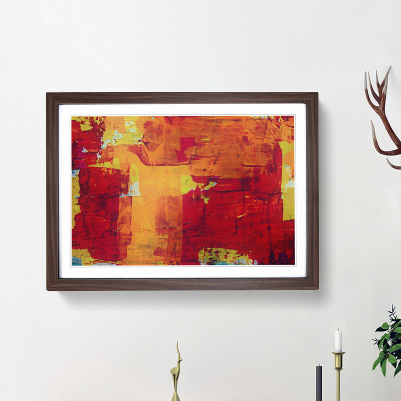Abstract Vol.404 by S.Johnson - Picture Frame Painting Print, 36cm H x 48cm W x 2cm D, Walnut Framed