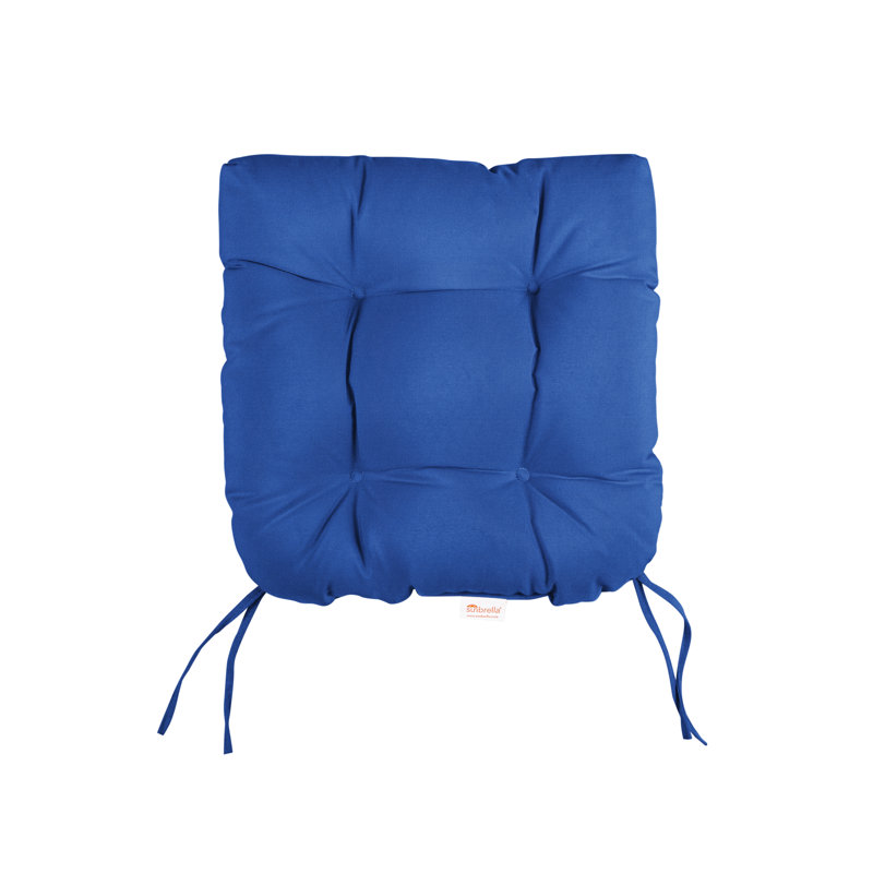 Tufted Outdoor Sunbrella Seat Cushion, 16" W, Canvas Trueblue Sunbrella® Canvas