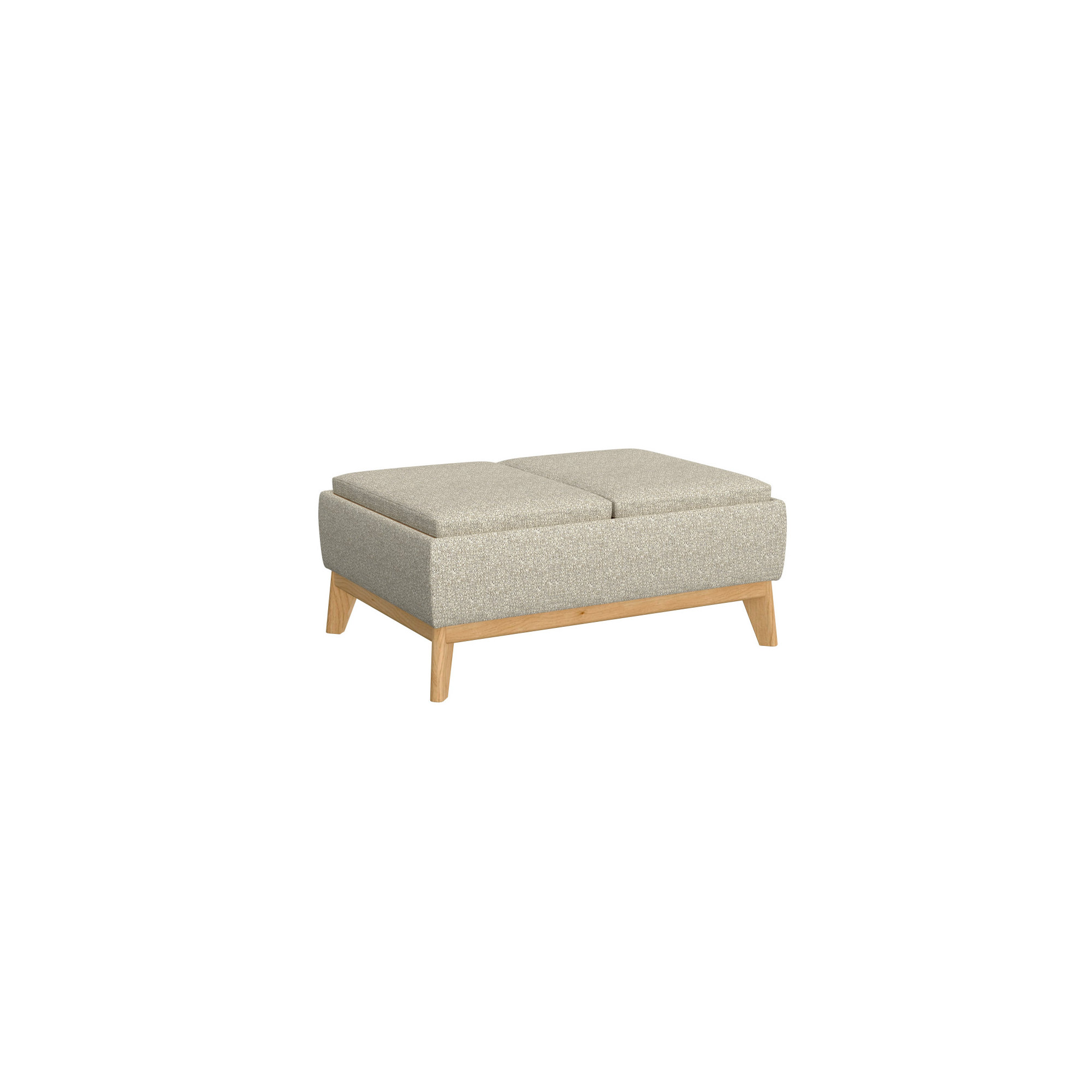 Rudi Mid-Century Modern Storage Ottoman with Reversible Tray Cushions, Gray
